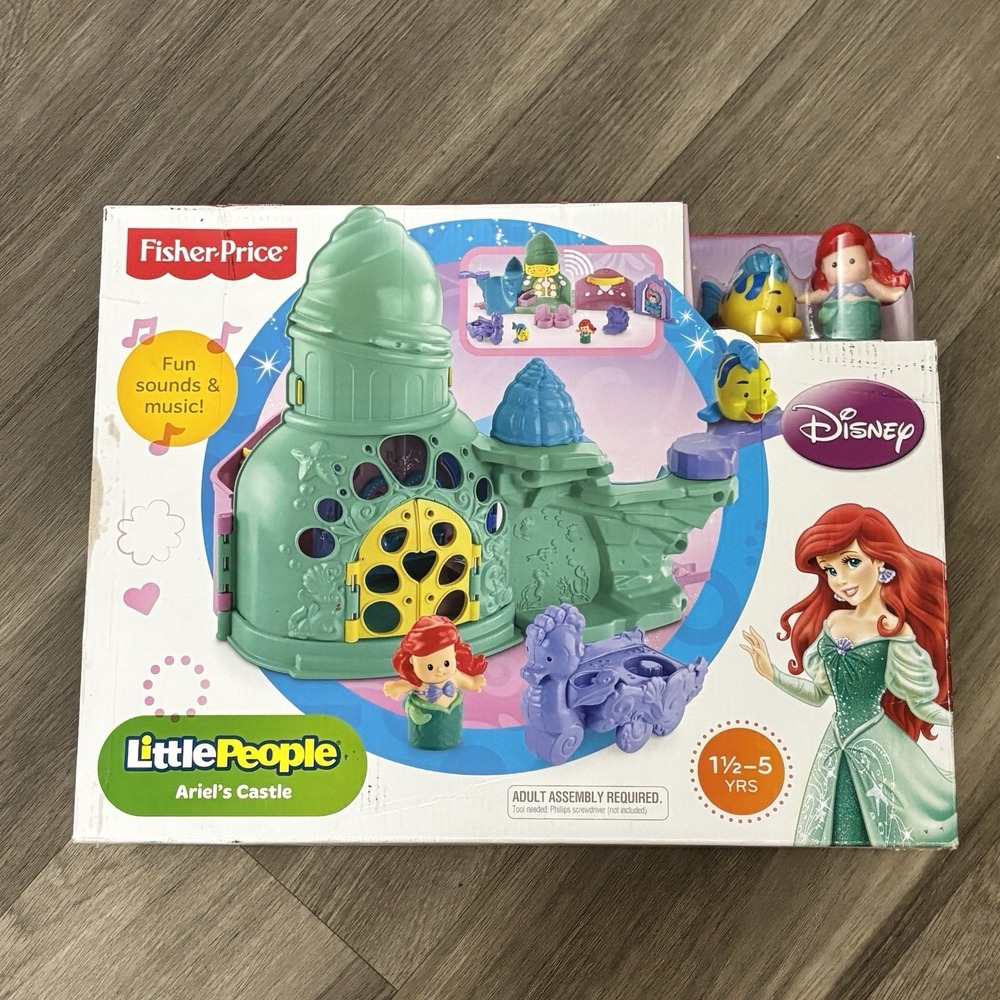 2013 NIB Fisher-Price Little People Disney Ariels Castle Little Mermaid Flounder